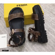 Fendi FF-logo Chunky Sandals Brown 2021