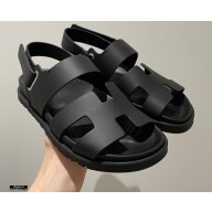 Hermes Takara Sandals Top Quality Black 2021