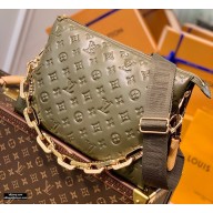 Louis Vuitton Monogram-embossed Lambskin Coussin MM Bag M57782 Khaki Green 2021