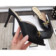 Gucci Heel 7.5cm Slide Sandal with Chain 645444 Black 2021
