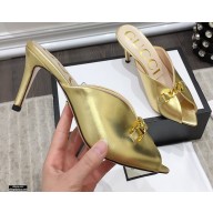 Gucci Heel 7.5cm Slide Sandal with Chain 645444 Gold 2021