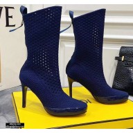 Fendi Elasticated Lace Promenade Ankle Boots Blue 2021