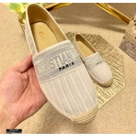 Dior Granville Espadrilles In Stripes Embroidered Cotton White 2021