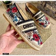 Dior Granville Espadrilles In Multicolor Mille Fleurs Embroidered Cotton 2021