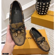 Louis Vuitton Gloria Flat Loafers Monogram Reverse Canvas 2021