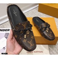 Louis Vuitton Gloria Flat Open Back Loafers Monogram Canvas 2021