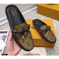 Louis Vuitton Gloria Flat Open Back Loafers Monogram Reverse Canvas 2021