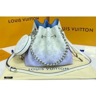 Louis Vuitton Mahina Perforated Leather Bella Bucket Bag M57856 Gradient Blue 2021