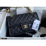 Chanel Grained Calfskin Medium Flap Bag AS2357 Black 2021