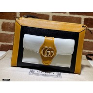 Gucci Small Shoulder Bag with Double G ‎648999 Leather Black/White/Yellow 2021