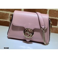 Gucci Interlocking G Leather Crossbody Bag 607720 Pink 2021