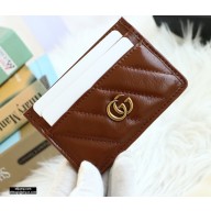 Gucci GG Marmont Card Case 443127 Brown Diagonal