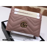 Gucci GG Marmont Card Case 443127 Dusty Pink