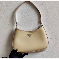 Prada Cleo Brushed Leather Shoulder Bag 1BC499 Beige 2021