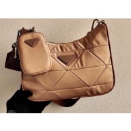 Prada Padded Nylon Shoulder Bag 1BC151 Beige 2021
