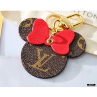 Louis Vuitton Monogram Canvas Bag Charm and Key Holder Mickey Minnie Mouse Red