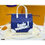 Louis Vuitton Monogram Canvas Print Tote Bag Blue 2021
