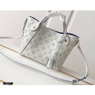 Louis Vuitton Mahina Perforated Leather Hina PM Bag M56199 Snow White/Bleu Orage Blue 2021