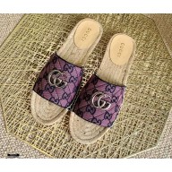 Gucci GG Multicolor Espadrilles Slides Sandals Pink 2021