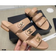 Chanel CC Logo Magic Loop Mules Nude 2021