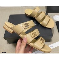 Chanel CC Logo Magic Loop Mules Beige 2021