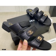Chanel CC Logo Magic Loop Mules G37390 Black 2021