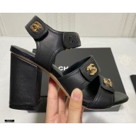 Chanel CC Logo Magic Loop Sandals G37387 Black 2021
