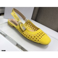 Dior Heel 1.5cm Moi Slingback Ballerina Flats Cannage Embroidered Mesh Yellow 2021