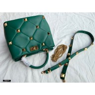 Valentino Large Roman Stud The Handle Bag Green 2021