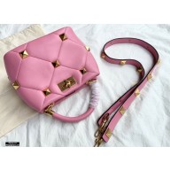 Valentino Small Roman Stud The Handle Bag Pink 2021