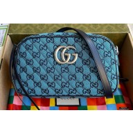 Gucci GG Marmont Multicolor Small Shoulder Camera Bag 447632 Blue 2021