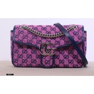 Gucci GG Marmont Multicolor Small Shoulder Bag 443497 Pink 2021