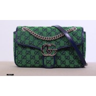 Gucci GG Marmont Multicolor Small Shoulder Bag 443497 Green 2021