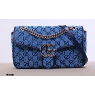 Gucci GG Marmont Multicolor Small Shoulder Bag 443497 Blue 2021