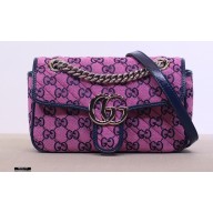Gucci GG Marmont Multicolor Mini Shoulder Bag 446744 Pink 2021