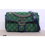 Gucci GG Marmont Multicolor Mini Shoulder Bag 446744 Green 2021