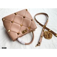 Valentino Large Roman Stud The Handle Bag Nude 2021