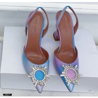 Amina Muaddi Heel 9.5cm Begum Slingback Pumps Shadow Blue