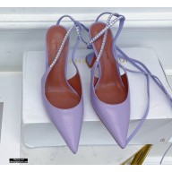 Amina Muaddi Heel 9.5cm Karma Crystal Pumps Lavender