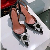 Amina Muaddi Heel 6.5cm Begum Slingback Pumps Patent Black
