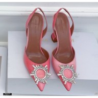 Amina Muaddi Heel 9.5cm Begum Slingback Pumps Shadow Pink