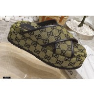 Gucci Heel 5.5cm Platform 4cm Criss-cross Straps GG Slide Sandals Canvas Yellow 2021