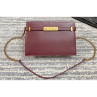 Saint Laurent Manhattan Box Pochette Bag 636478 Burgundy