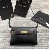 Saint Laurent Manhattan Shoulder Bag In Smooth Leather 579271 Black