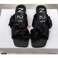N°21 Braided Chunky Chain-Embellished Slides Black 2021