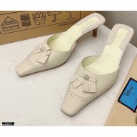 Gucci Heel 5.5cm Vintage Fringe Slides Creamy 2021