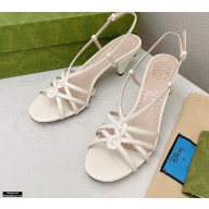 Gucci Heel 6cm Double G Sandals 648696 White 2021