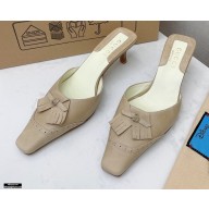 Gucci Heel 5.5cm Vintage Fringe Slides Beige 2021