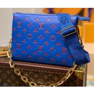 Louis Vuitton Monogram-embossed Lambskin Coussin PM Bag M58626 Blue/Red 2021