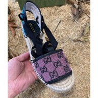 Gucci GG Multicolor Canvas Platform Espadrilles 2021